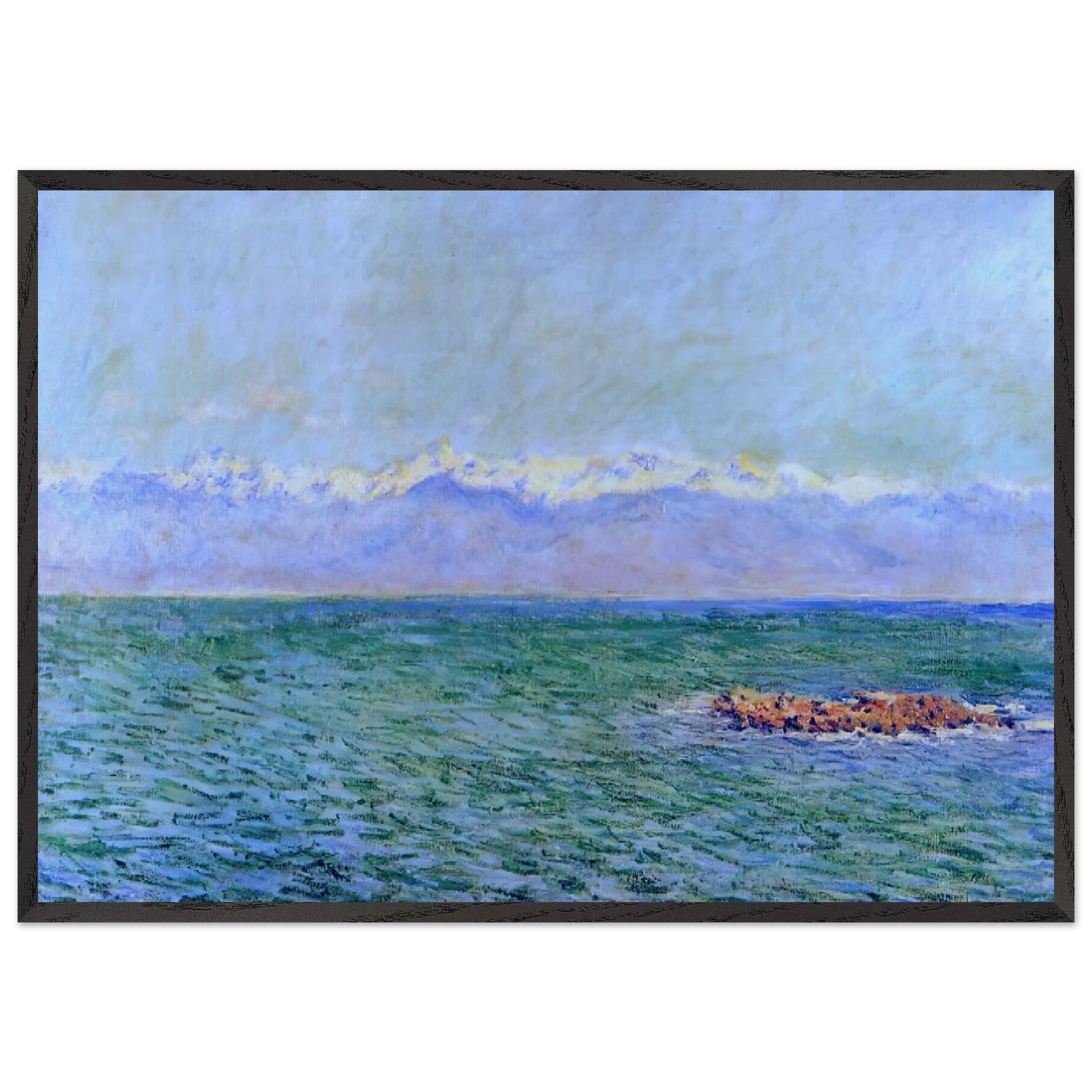 The Sea and the Alps - claude monet Framed Art Print – Black Wooden Frame - Default Title - -Framed Art Print