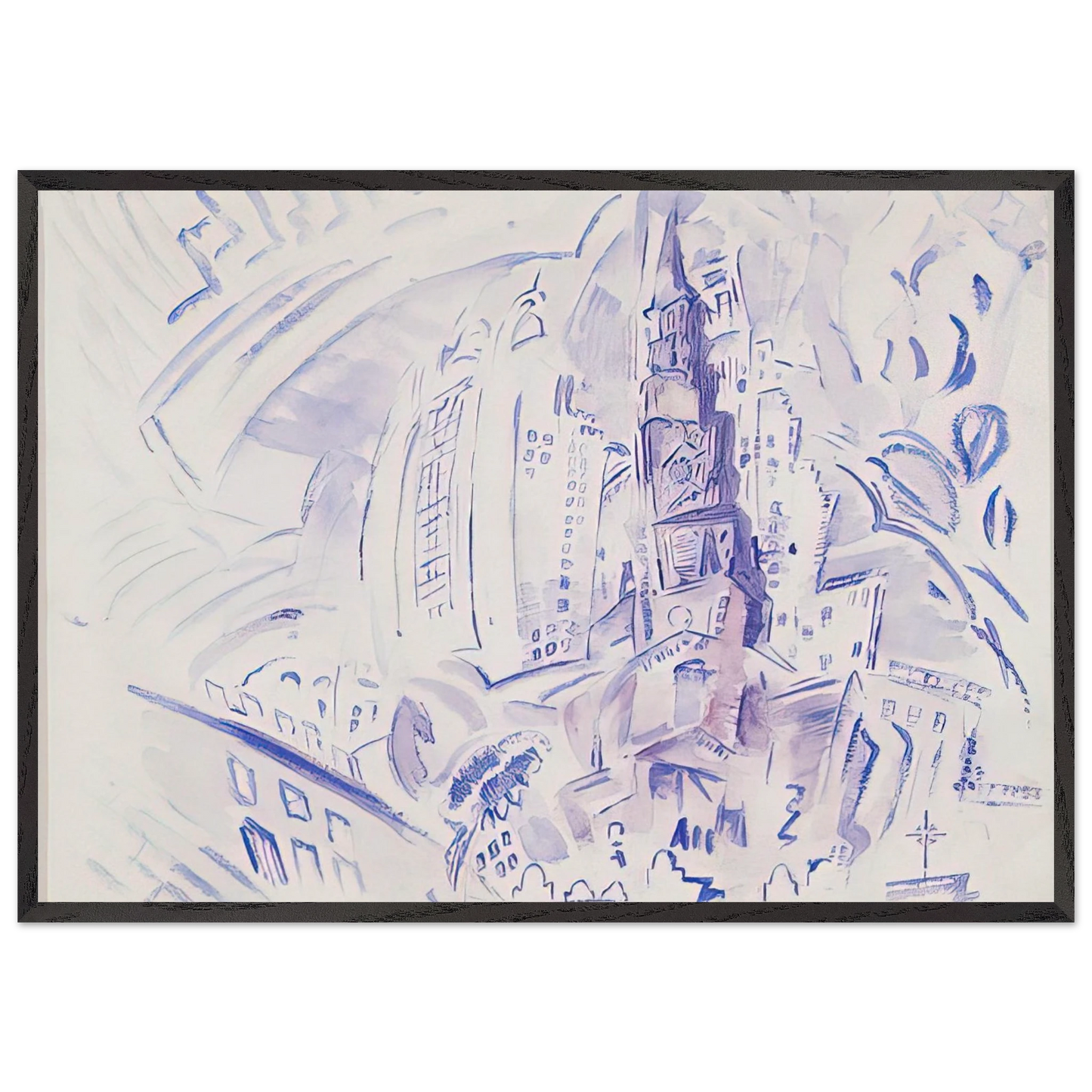 St Pauls Manhattan - 1914 - John Marin Framed Art Print – Black Wooden Frame - Default Title - -Framed Art Print