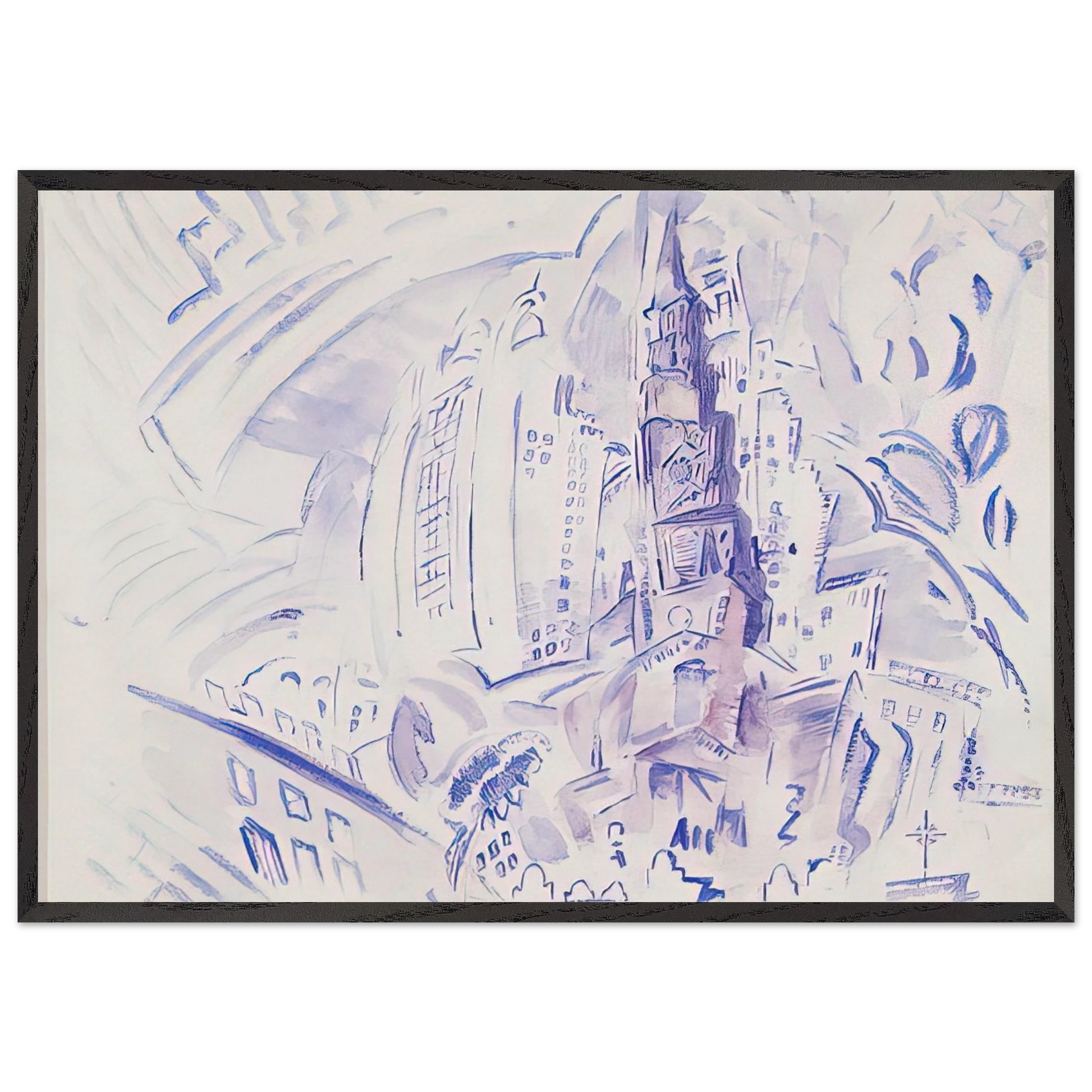 St Pauls Manhattan - 1914 - John Marin Framed Art Print – Black Wooden Frame - Default Title - -Framed Art Print