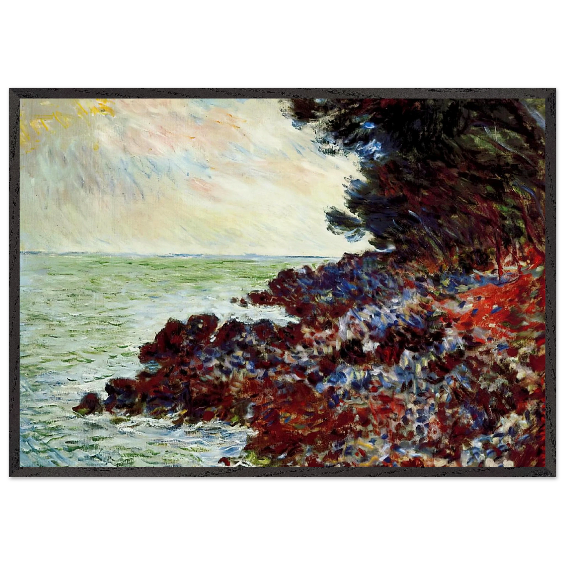 Cap Martin 3 - claude monet Framed Art Print – Black Wooden Frame - Default Title - -Framed Art Print
