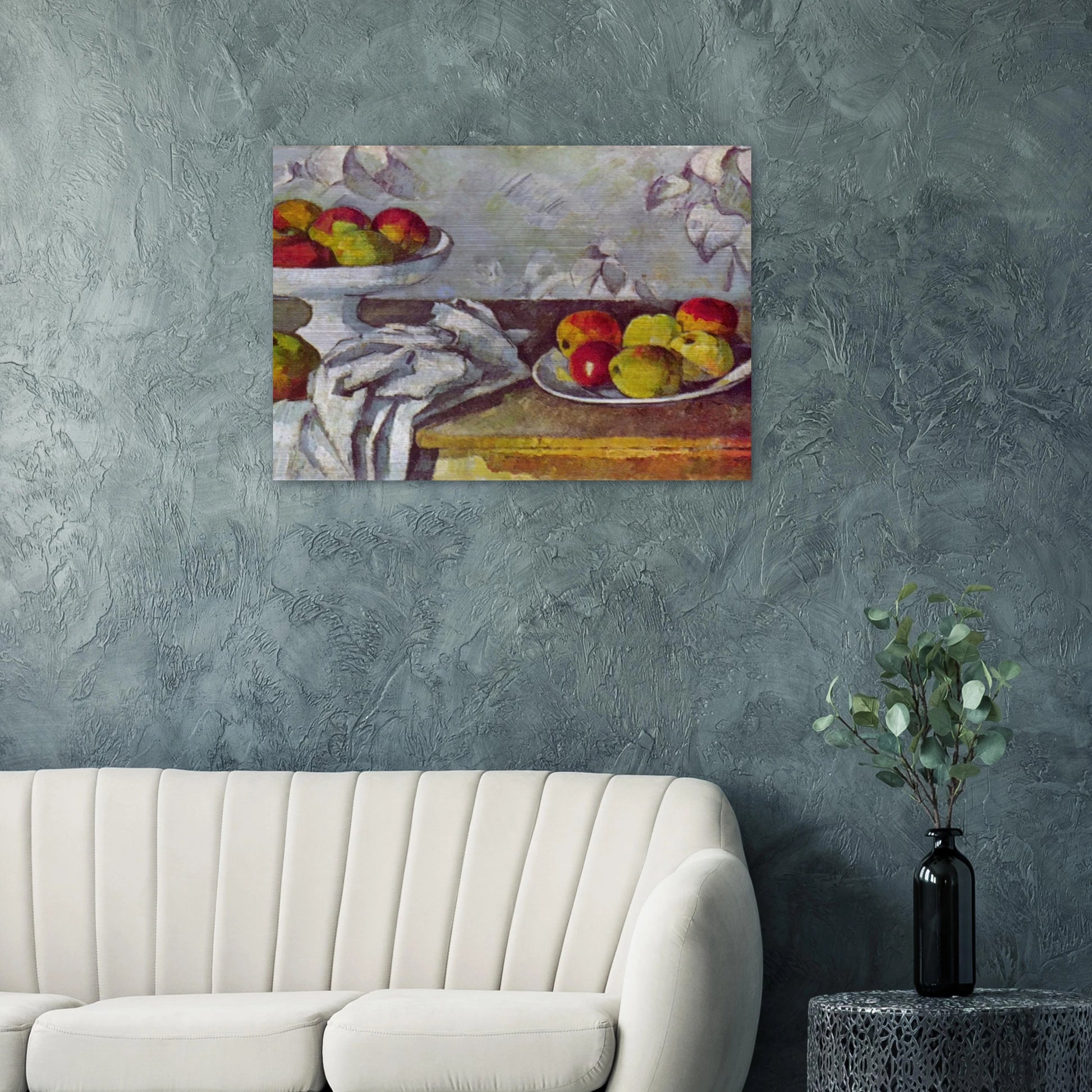 Still life with apples and fruit bowl - Paul Cézanne Brushed Aluminum Print - 70x100 cm / 28x40 inches | Paul Cézanne Aluminum Print | Paul Cézanne Prints