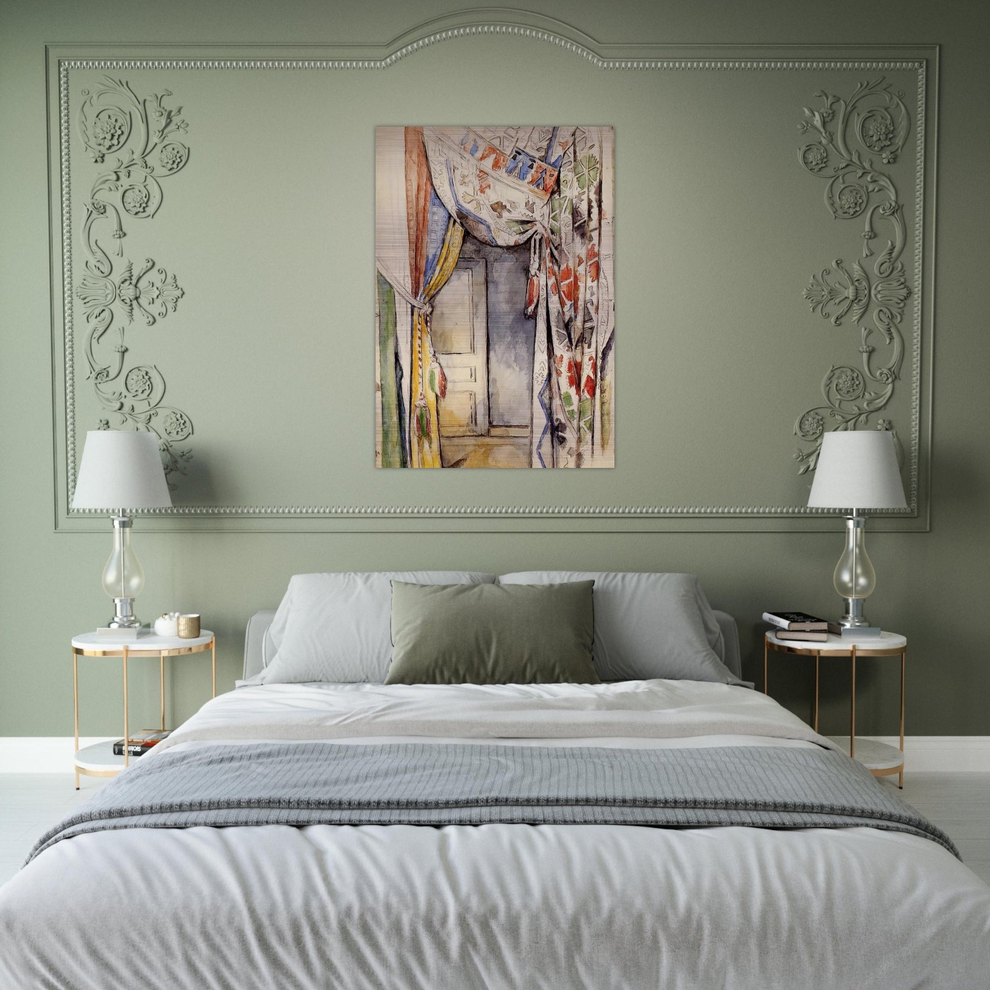 Curtains - Paul Cézanne Brushed Aluminum Print - 70x100 cm / 28x40 inches | Paul Cézanne Aluminum Print | Paul Cézanne Prints