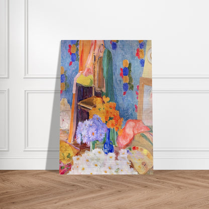 Mario De Andrade's Daisies - Tarsila do Amaral Brushed Aluminum Print - 70x100 cm / 28x40 inches | Tarsila do Amaral Aluminum Print | Tarsila do Amaral Prints