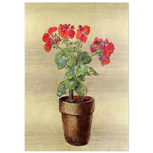 GERANIUMS 1902 - Odilon Redon Brushed Aluminum Print - 70x100 cm / 28x40 inches | Odilon Redon Aluminum Print | Odilon Redon Prints