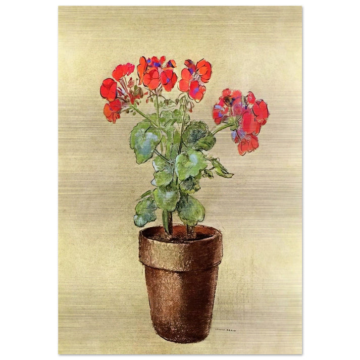 GERANIUMS 1902 - Odilon Redon Brushed Aluminum Print - 70x100 cm / 28x40 inches | Odilon Redon Aluminum Print | Odilon Redon Prints