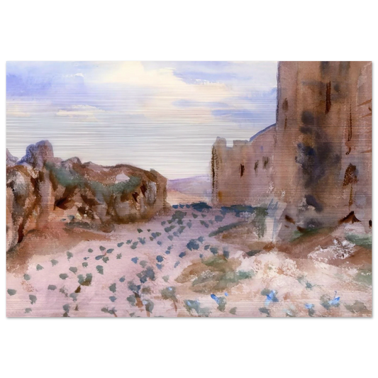 Fortress, Roads and Rocks - John Singer Sargent Brushed Aluminum Print - 70x100 cm / 28x40 inches | John Singer Sargent Aluminum Print | John Singer Sargent Prints