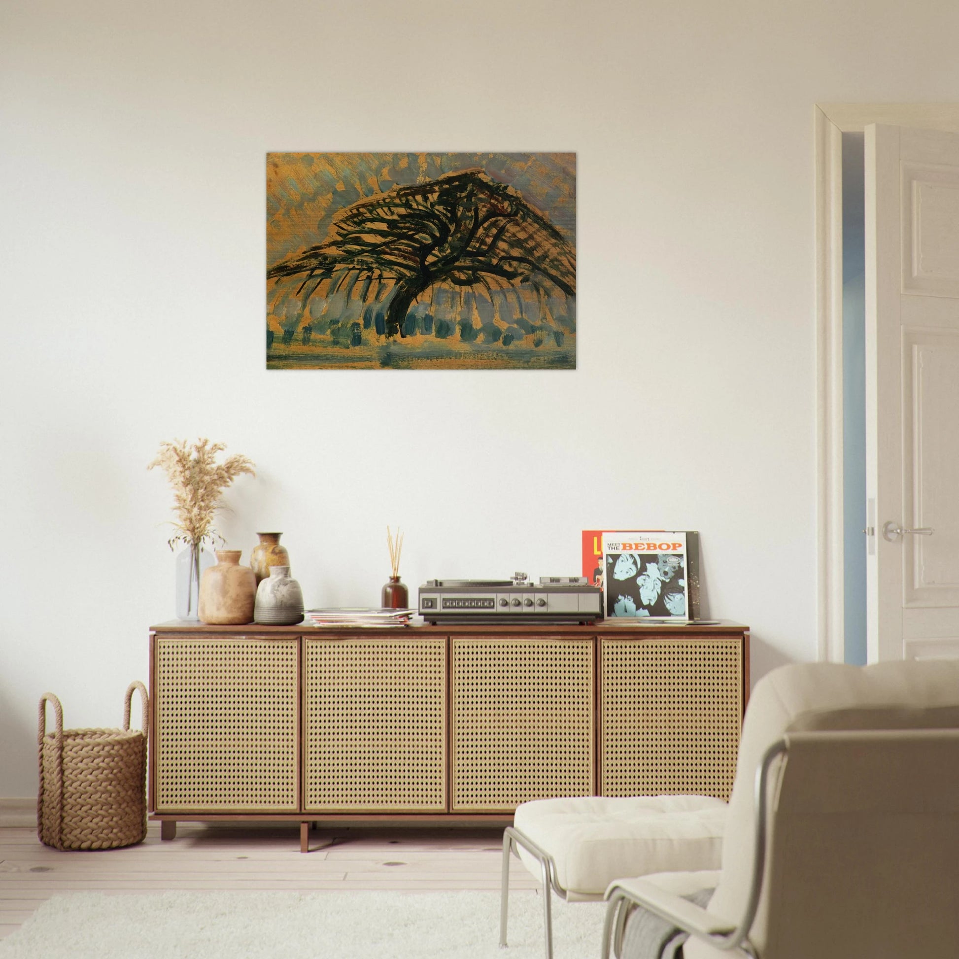 Study for Blue Apple Tree Series - Piet Mondrian Brushed Aluminum Print - 70x100 cm / 28x40 inches | Piet Mondrian Aluminum Print | Piet Mondrian Prints