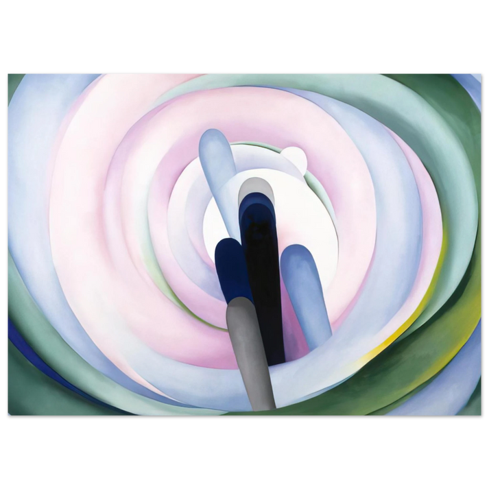 Georgia O'Keeffe - Grey Blue and Black, Pink Circle Fine Art Poster