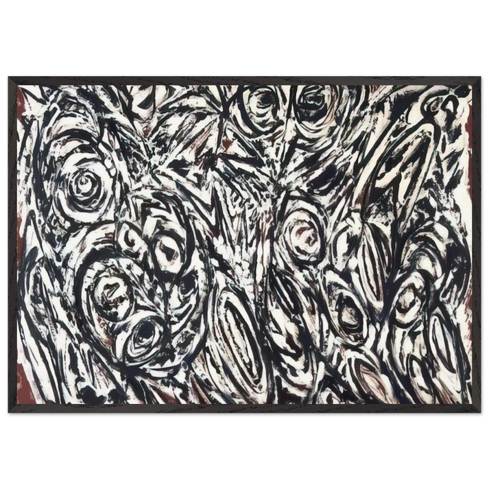 Night Creatures - Lee Krasner 70x100 cm / 28x40 inches Framed Art Print – Black Wooden Frame