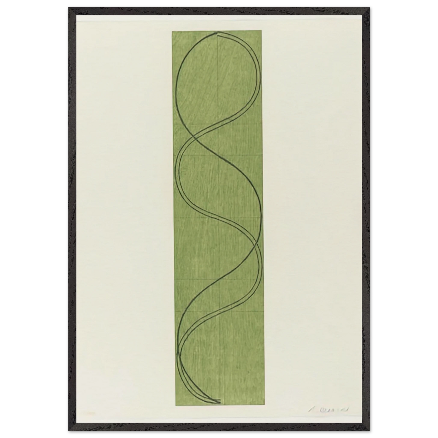 GREEN COLUMN FIGURE 2003 - Robert Mangold Framed Art Print – Black Wooden Frame - Default Title - -Framed Art Print