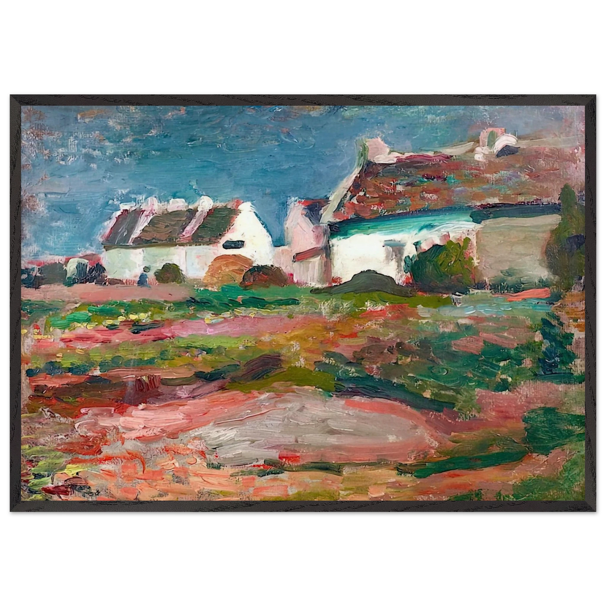 MAISONS A KERVILAHOUEN BELLE ILE 1896 - Henri Matisse Framed Art Print – Black Wooden Frame - Default Title - -Framed Art Print