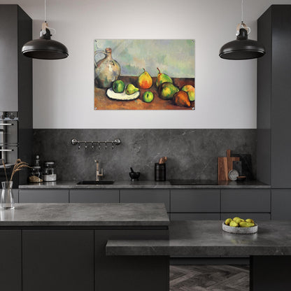 Still life, pitcher and fruit - Paul Cézanne Acrylic Print - 70x100 cm / 28x40″ inches