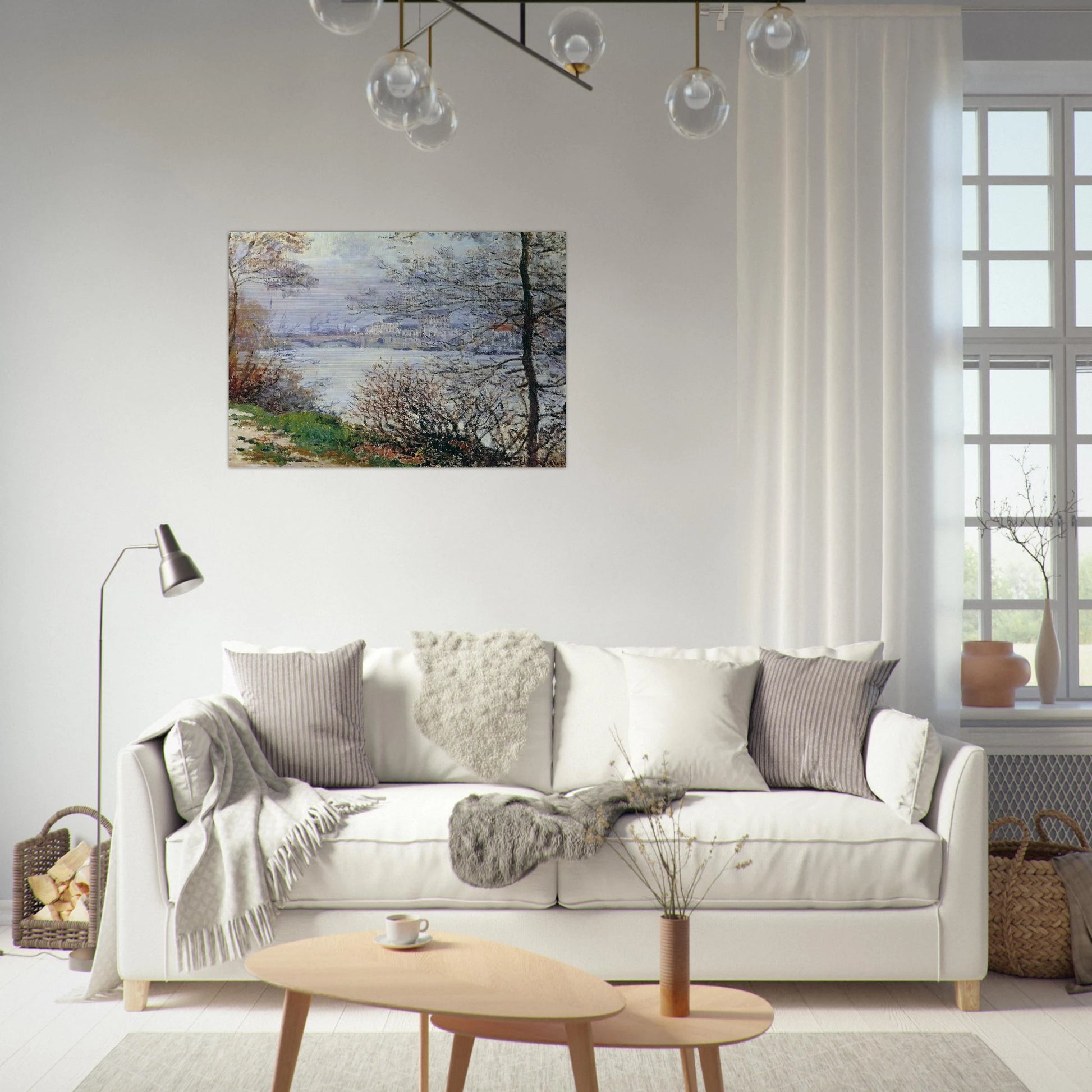 The Banks of the Seine, Ile de la Grande-Jatte - claude monet Brushed Aluminum Print - 70x100 cm / 28x40 inches | claude monet Aluminum Print | claude monet Prints