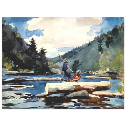 Winslow Homer - HUDSON RIVER LOGGING Fine Art Poster - Default Title