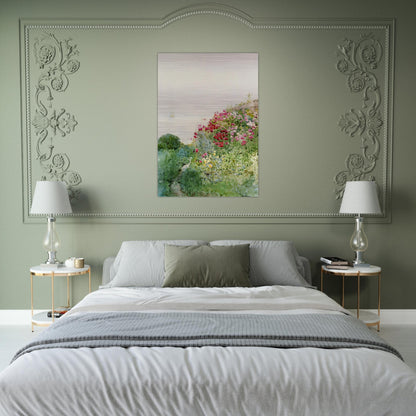 Field of Poppies, Isles of Shaos, Appledore - Childe Hassam Brushed Aluminum Print - 70x100 cm / 28x40 inches | Childe Hassam Aluminum Print | Childe Hassam Prints