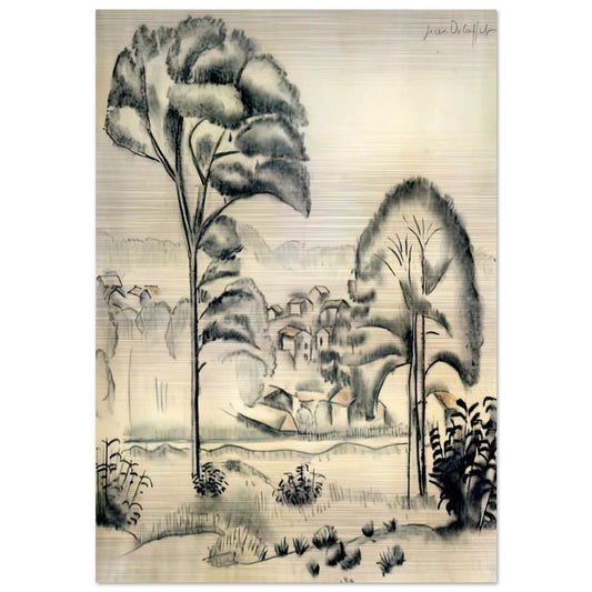 LANDSCAPE OF ALGERIA - Jean Dubuffet Brushed Aluminum Print - 70x100 cm / 28x40 inches | Jean Dubuffet Aluminum Print | Jean Dubuffet Prints