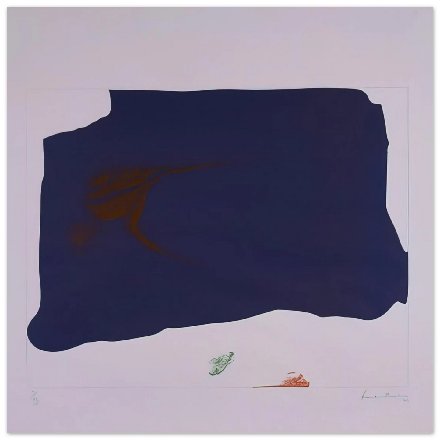 Helen Frankenthaler - Variation II on Mauve Corner - 1969 Wall art - 70x70 cm / 28x28 inches - Fine Art Poster - -