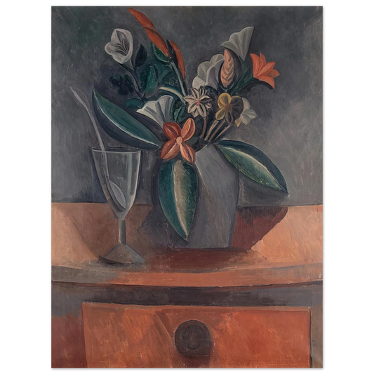 Pablo Picasso - Flowers in a Grey Jar - 1908 Fine Art Poster - Default Title