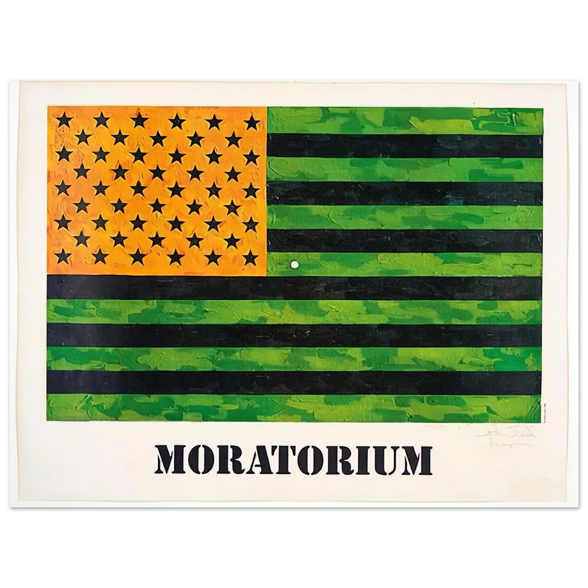 Jasper Johns - MORATORIUM FLAG Fine Art Poster - Default Title