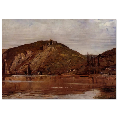 MEUSE RIVER AROUND NAMUR 1880 - Theo van Rysselberghe Brushed Aluminum Print - 70x100 cm / 28x40 inches | Theo van Rysselberghe Aluminum Print | Theo van Rysselberghe Prints