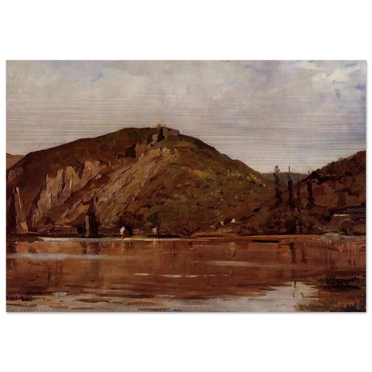 MEUSE RIVER AROUND NAMUR 1880 - Theo van Rysselberghe Brushed Aluminum Print - 70x100 cm / 28x40 inches | Theo van Rysselberghe Aluminum Print | Theo van Rysselberghe Prints
