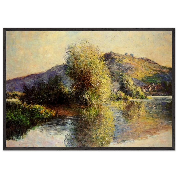 Isleets at Port-Villez - claude monet 70x100 cm / 28x40 inches Framed Art Print – Black Wooden Frame