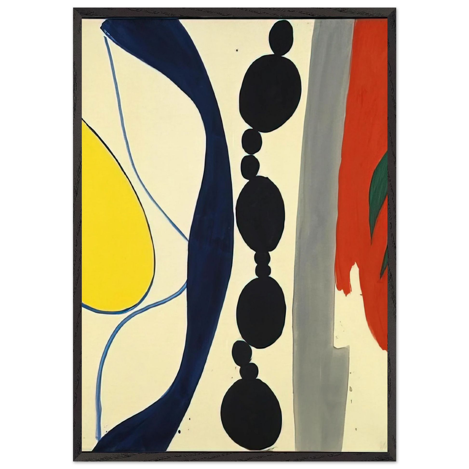 Schwarze Kette Grun zu Rot - 1966 - Ernst Wilhelm Nay Framed Art Print – Black Wooden Frame - Default Title - -Framed Art Print