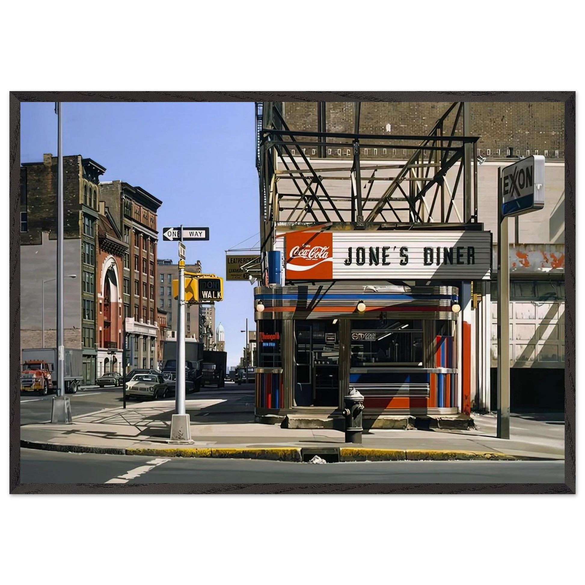 JONES DINER 1979 - Richard Estes Framed Art Print – Black Wooden Frame - Default Title - -Framed Art Print