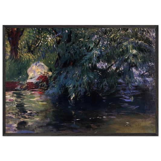 A Backwater Calcot Mill near Reading - John Singer Sargent Framed Art Print – Black Wooden Frame - Default Title - -Framed Art Print