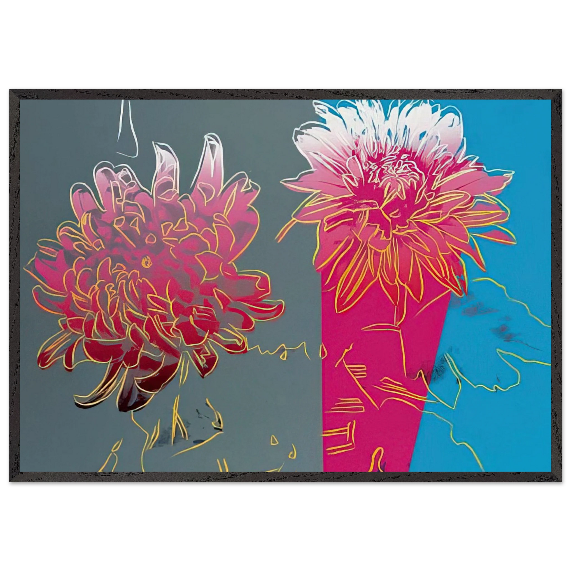 Kiku - Andy Warhol Framed Art Print – Black Wooden Frame - Default Title - -Framed Art Print