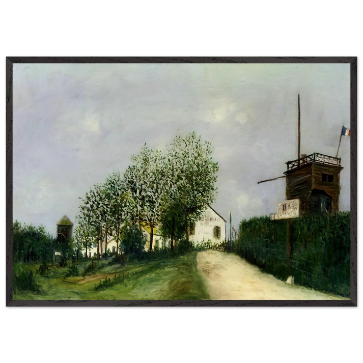 MOULIN IN SANNOIS - Maurice Utrillo 70x100 cm / 28x40 inches Framed Art Print – Black Wooden Frame