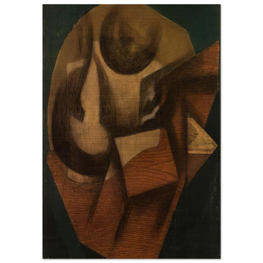THE GLASS 1914 - Juan Gris Brushed Aluminum Print - 70x100 cm / 28x40 inches | Juan Gris Aluminum Print | Juan Gris Prints