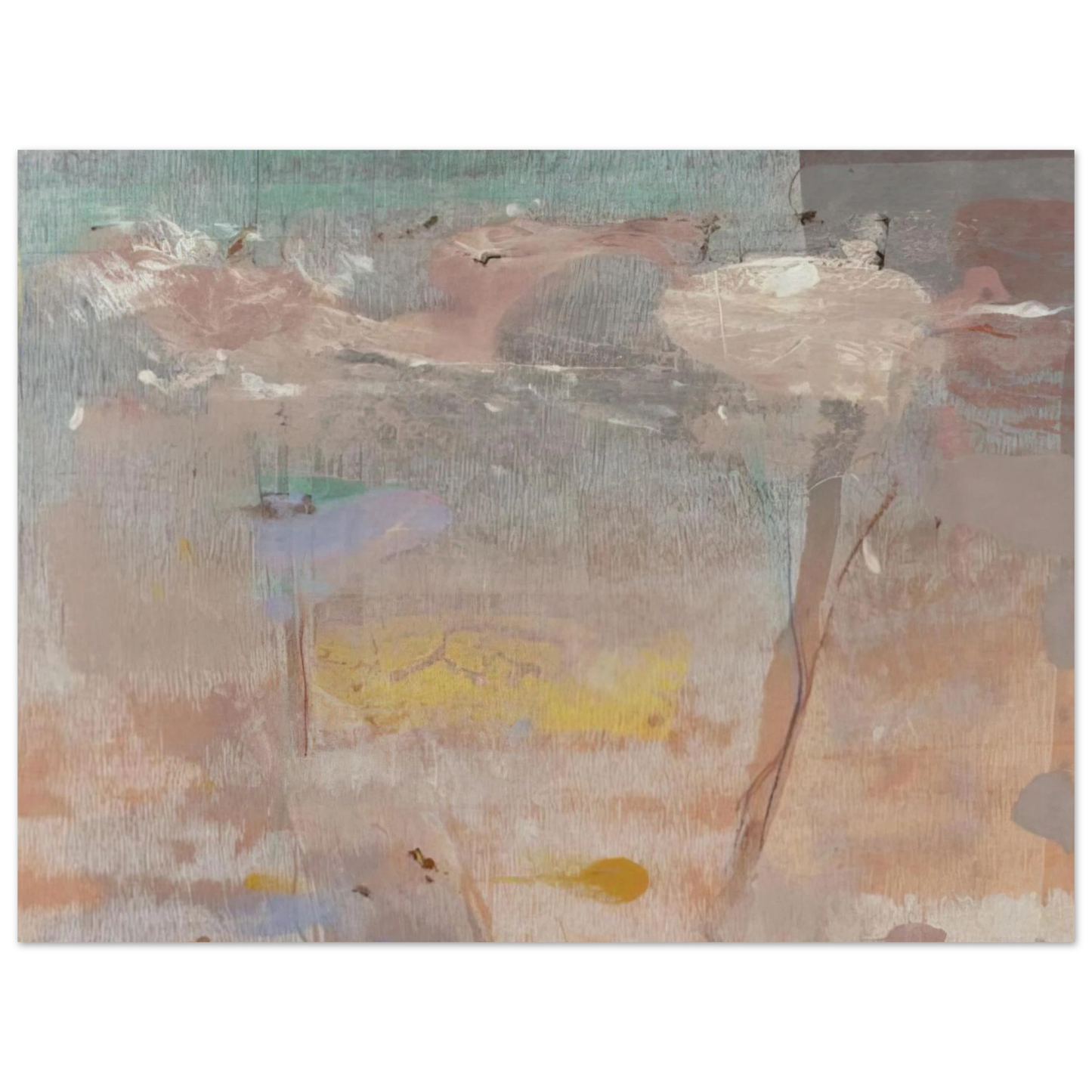 Helen Frankenthaler - Monotype I - 1981 Wall art - 45x60 cm / 18x24 inches - Premium Wooden Framed Poster With Fine Art Paper - White frame