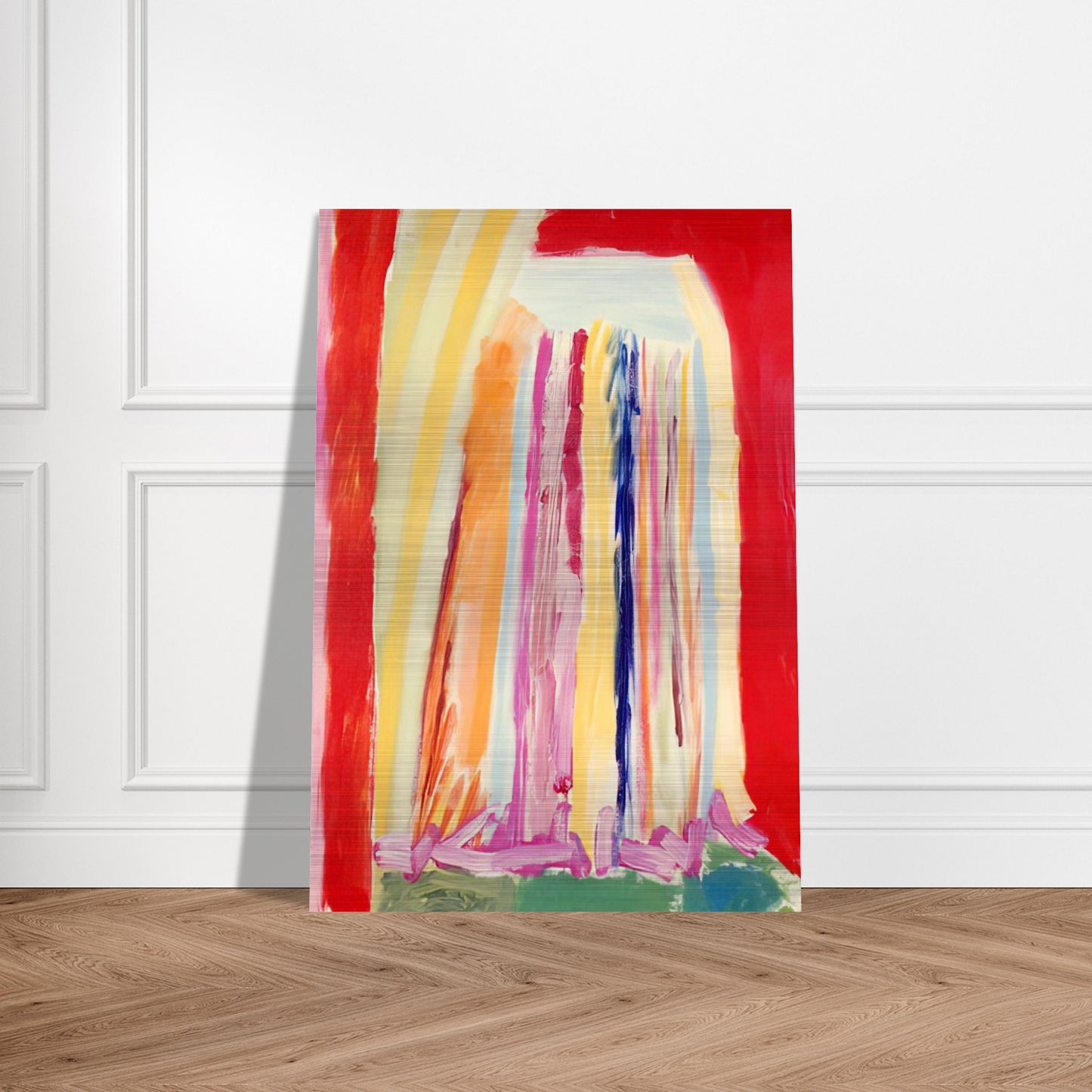 Red Night - 1973 - Ronnie Landfield Brushed Aluminum Print - 70x100 cm / 28x40 inches | Ronnie Landfield Aluminum Print | Ronnie Landfield Prints