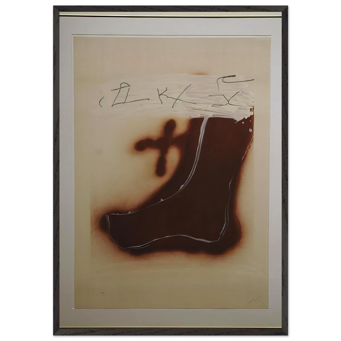 PIED MARRON 1982 - Antoni Tapies Framed Art Print – Black Wooden Frame - Default Title - -Framed Art Print