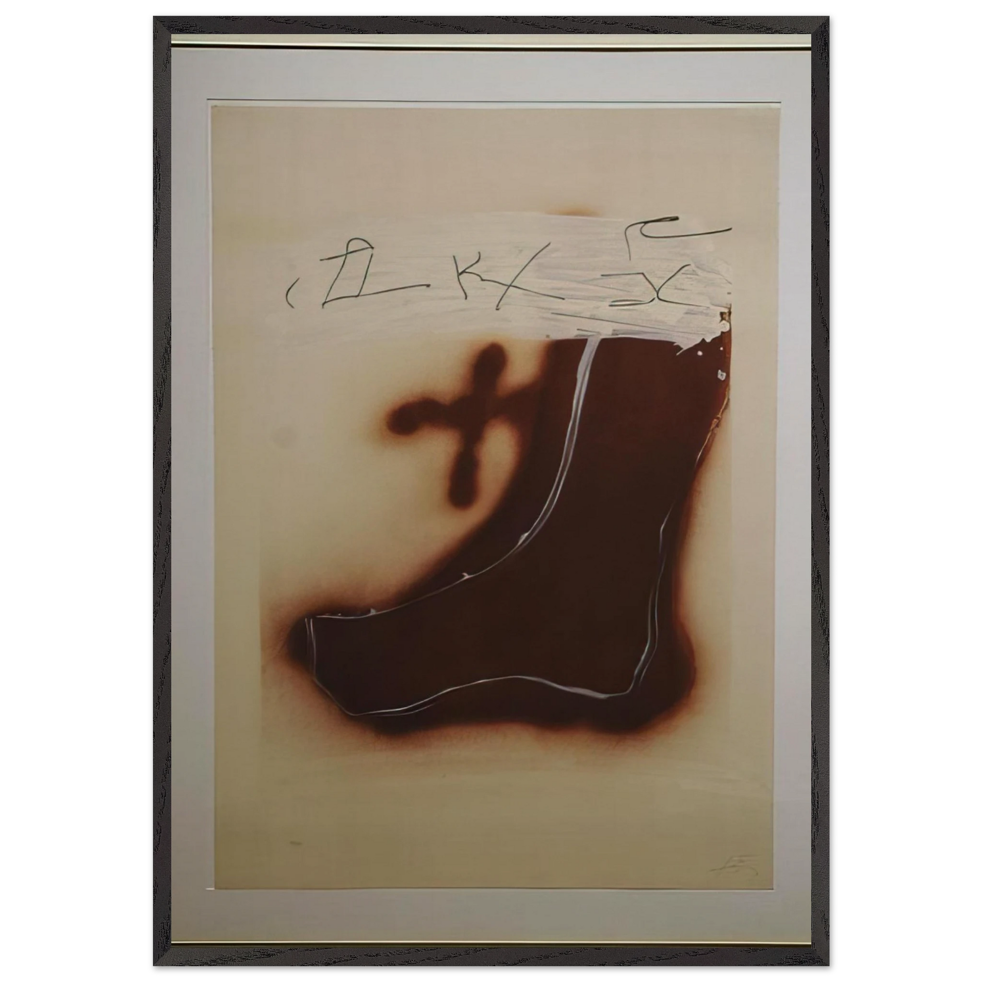 PIED MARRON 1982 - Antoni Tapies Framed Art Print – Black Wooden Frame - Default Title - -Framed Art Print