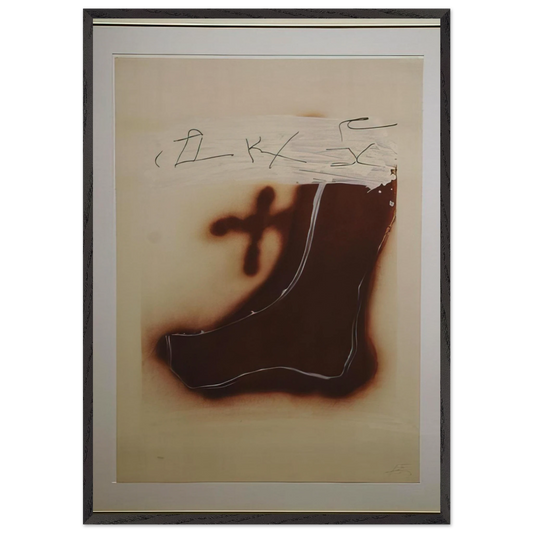 PIED MARRON 1982 - Antoni Tapies Framed Art Print – Black Wooden Frame - Default Title - -Framed Art Print