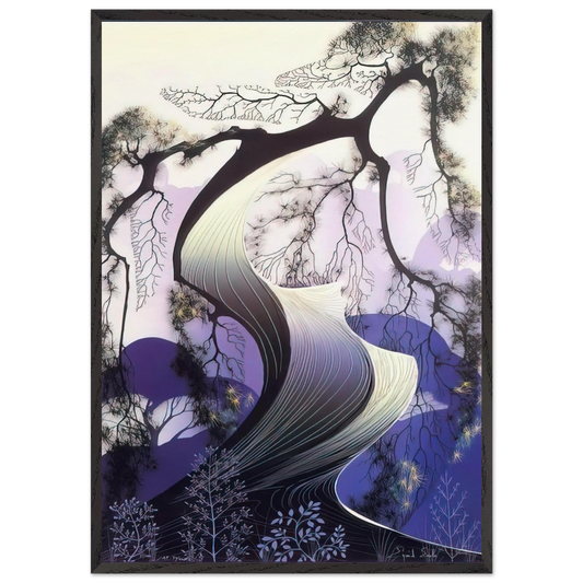 Bonsai - Eyvind Earle Framed Art Print – Black Wooden Frame - Default Title - -Framed Art Print
