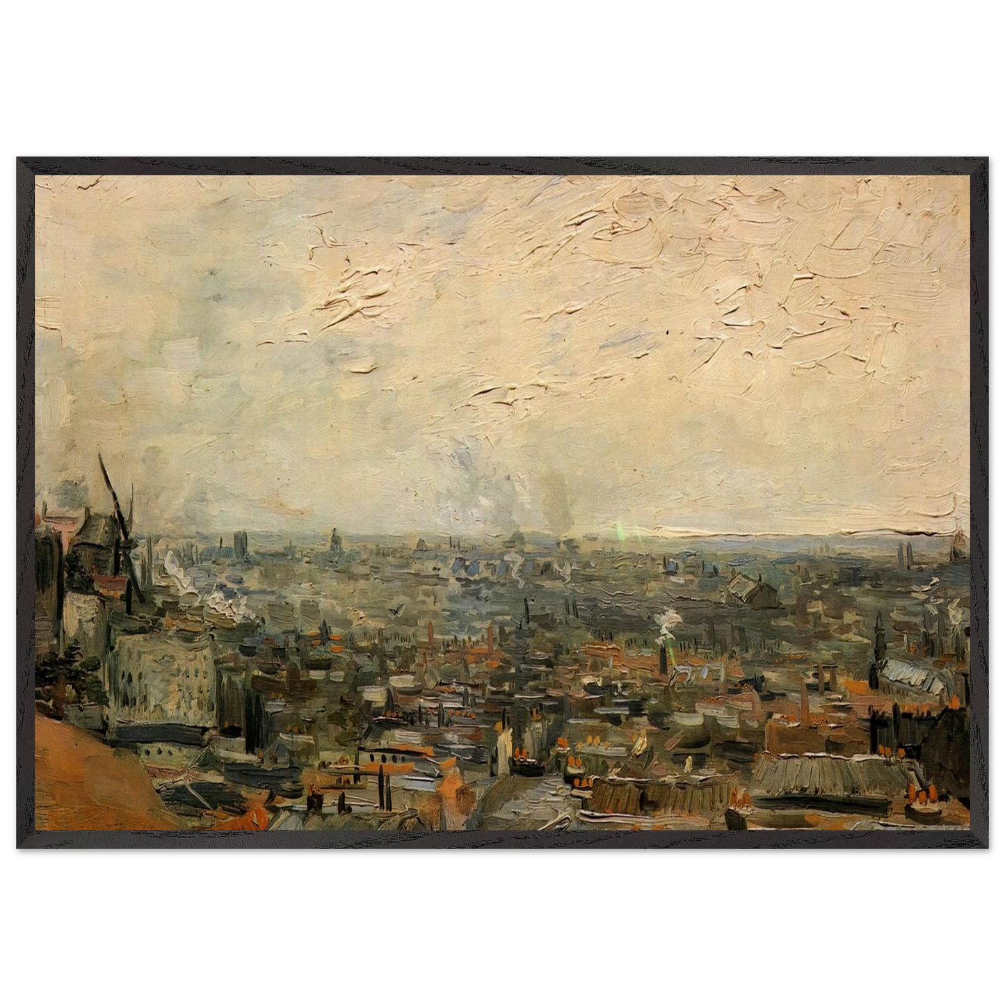 View of Paris from Montmartre - Vincent van Gogh Framed Art Print – Black Wooden Frame - Default Title - -Framed Art Print