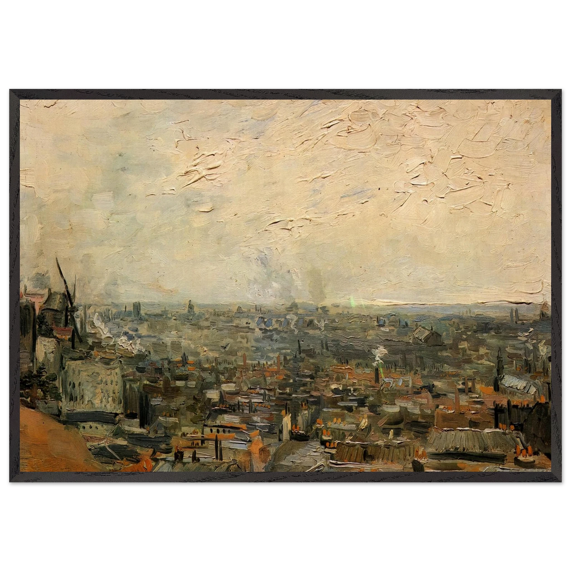 View of Paris from Montmartre - Vincent van Gogh Framed Art Print – Black Wooden Frame - Default Title - -Framed Art Print