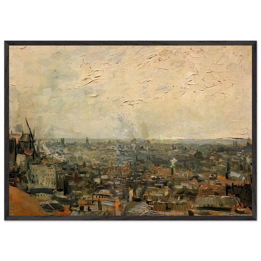 View of Paris from Montmartre - Vincent van Gogh Framed Art Print – Black Wooden Frame - Default Title - -Framed Art Print