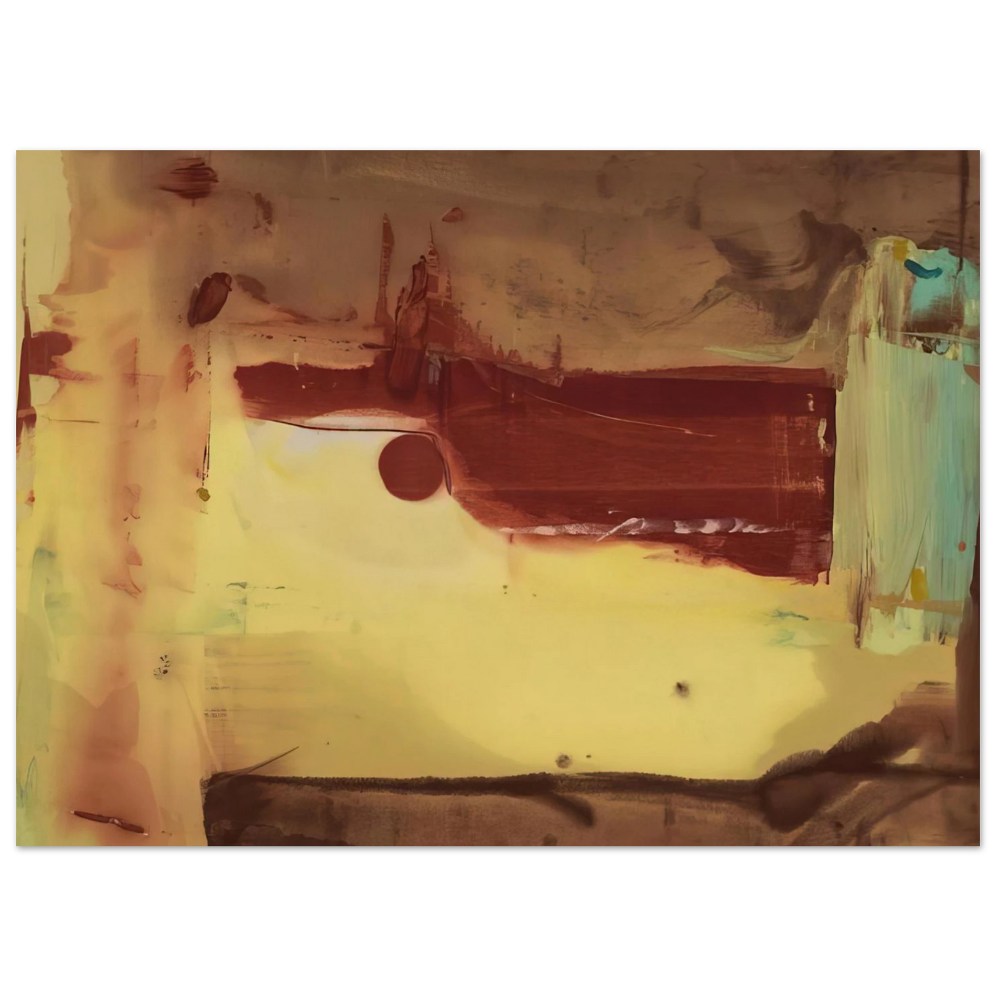 Helen Frankenthaler - Desert Pass - 1976 Wall art - 15x20 cm / 6x8 inches - Premium Wooden Framed Poster With Fine Art Paper - Black frame