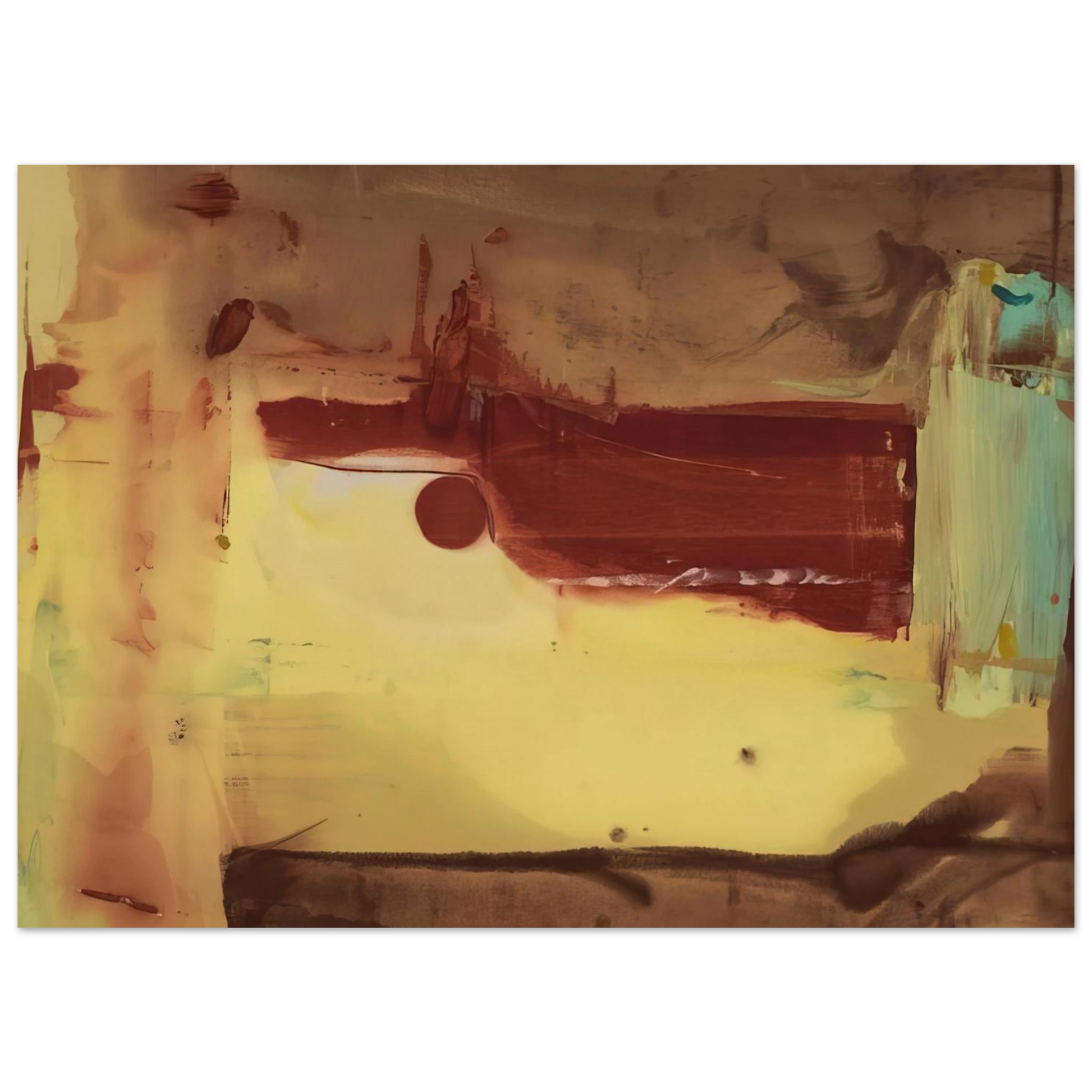 Helen Frankenthaler - Desert Pass - 1976 Wall art - 15x20 cm / 6x8 inches - Premium Wooden Framed Poster With Fine Art Paper - Black frame