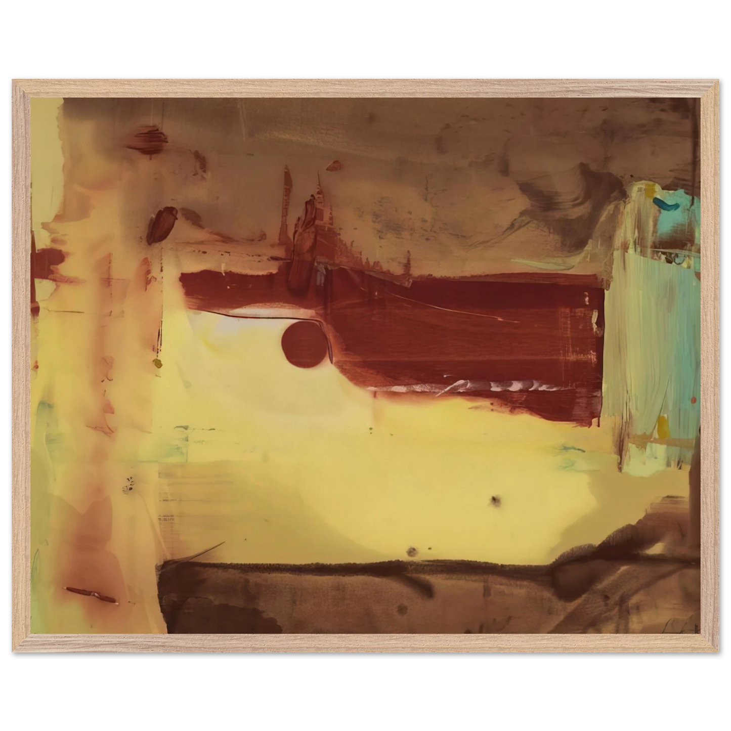 Helen Frankenthaler - Desert Pass - 1976 Wall art - 40x50 cm / 16x20 inches - Premium Wooden Framed Poster With Fine Art Paper - Black frame
