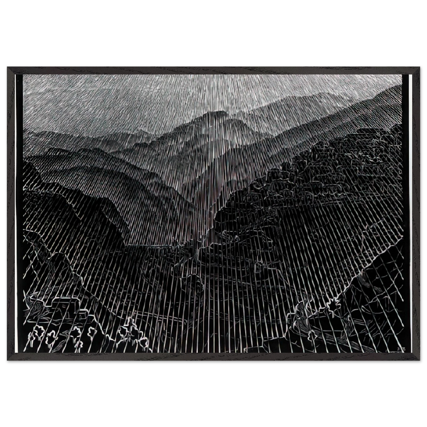 ROSSANO CALABRIA FEBRUARY 1931 1931 - MC Escher Framed Art Print – Black Wooden Frame - Default Title - -Framed Art Print