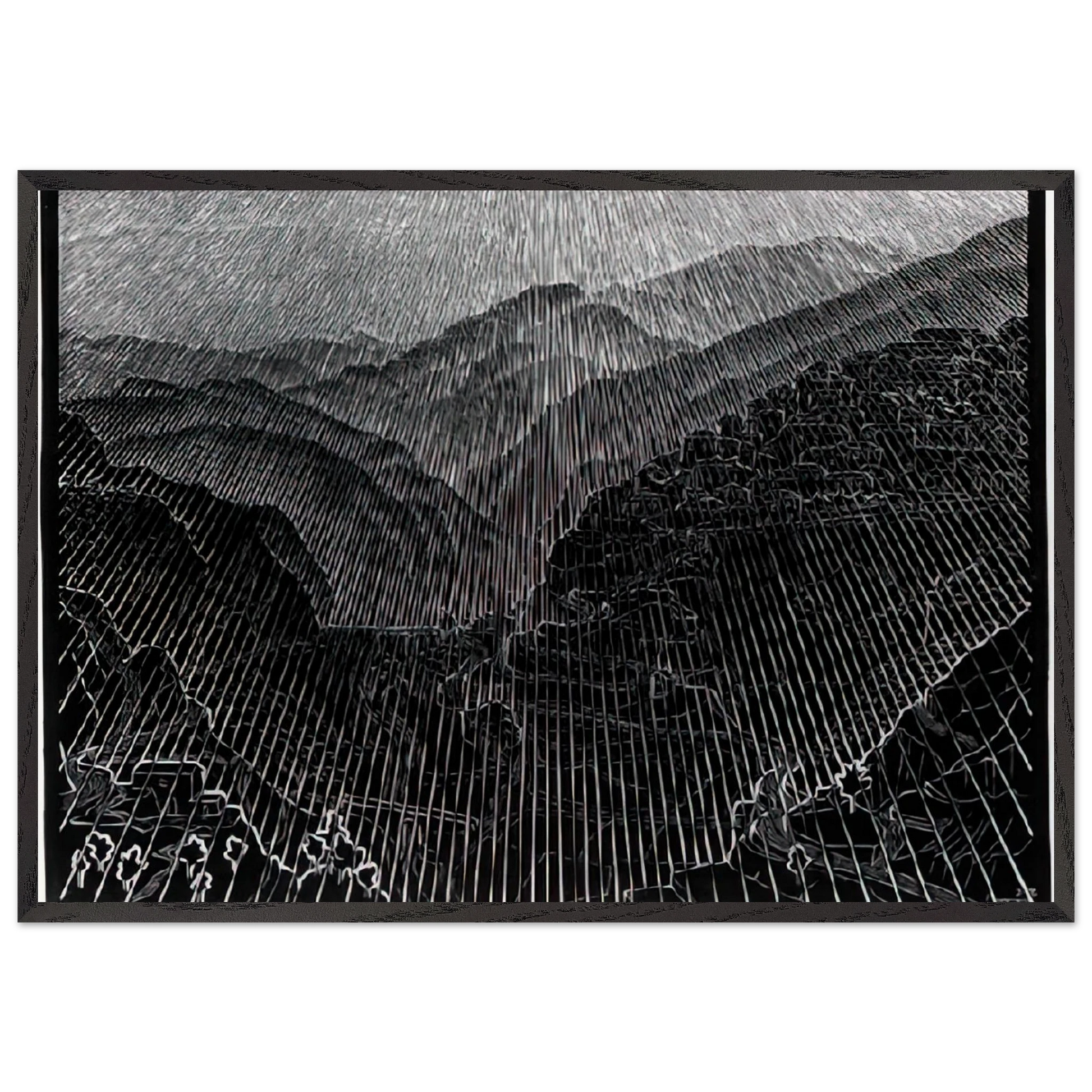 ROSSANO CALABRIA FEBRUARY 1931 1931 - MC Escher Framed Art Print – Black Wooden Frame - Default Title - -Framed Art Print