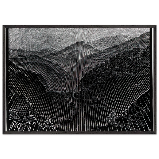 ROSSANO CALABRIA FEBRUARY 1931 1931 - MC Escher Framed Art Print – Black Wooden Frame - Default Title - -Framed Art Print