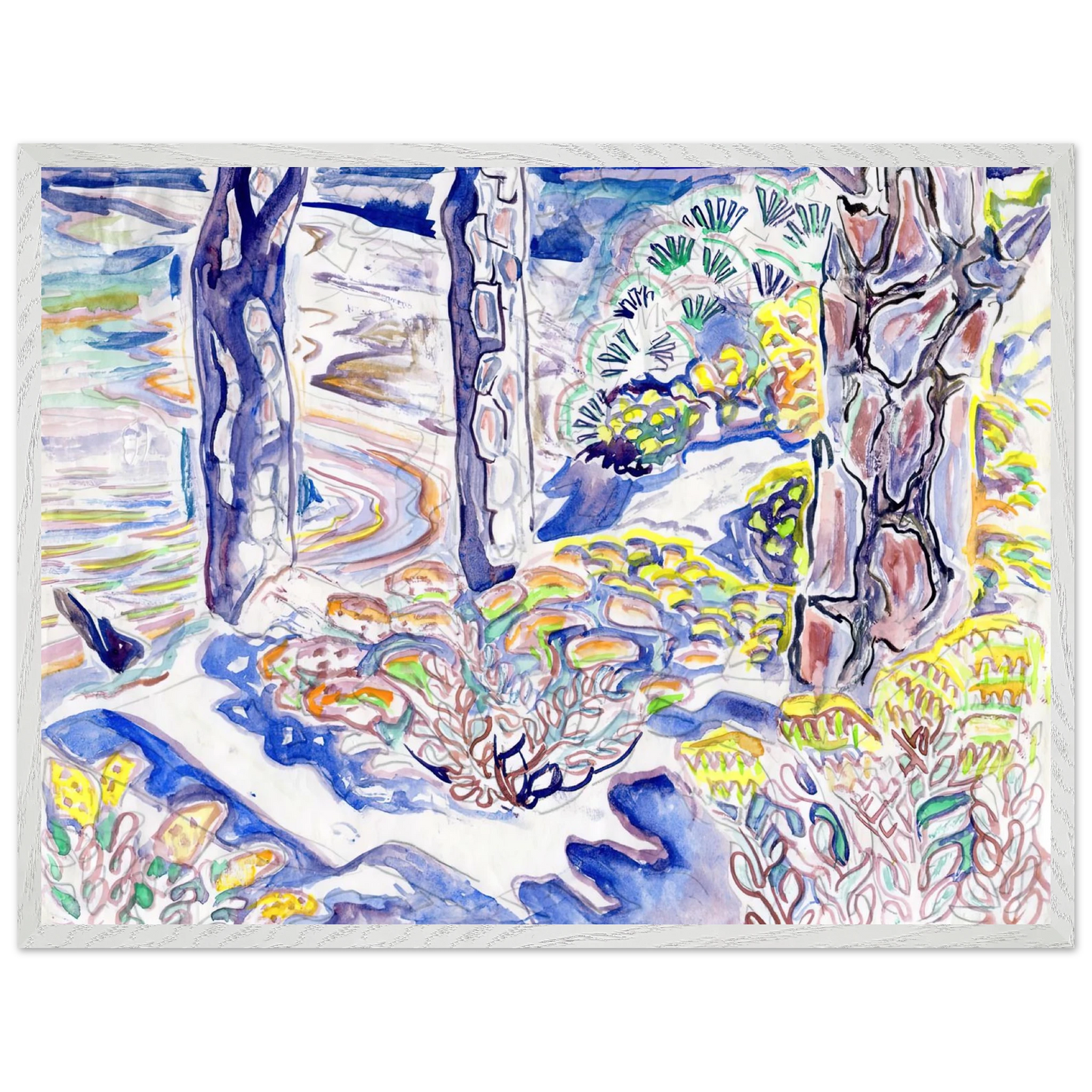 Walter Inglis Anderson - Walter Anderson Wall art - 28x43  cm / XL (11x17 Inches) - Premium Wooden Framed Poster With Fine Art Paper - White frame