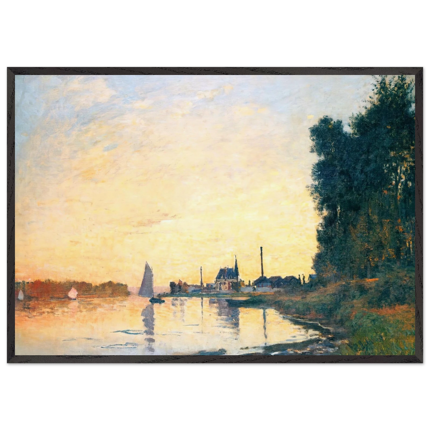 Argenteuil Late Afternoon - claude monet Framed Art Print – Black Wooden Frame - Default Title - -Framed Art Print