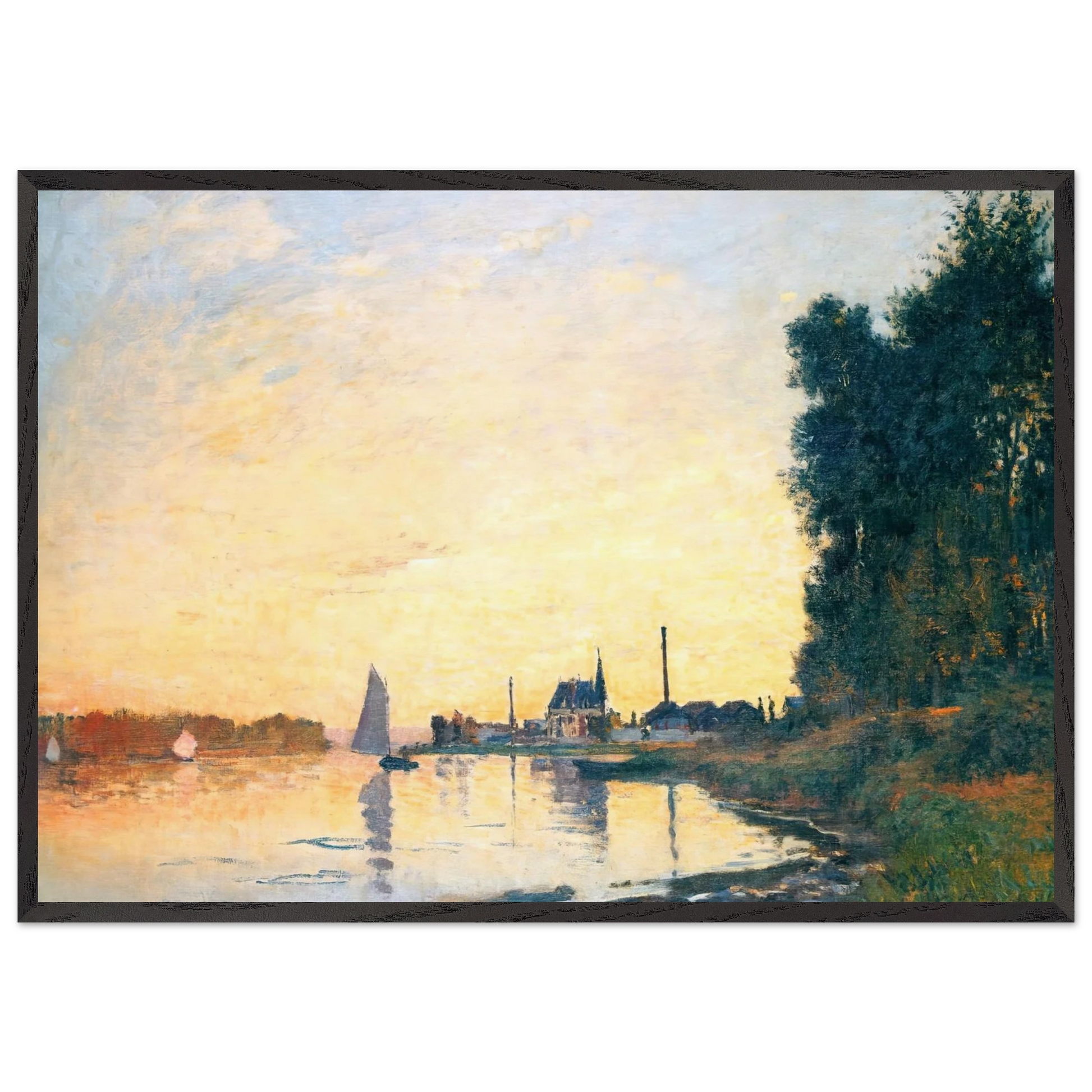 Argenteuil Late Afternoon - claude monet Framed Art Print – Black Wooden Frame - Default Title - -Framed Art Print